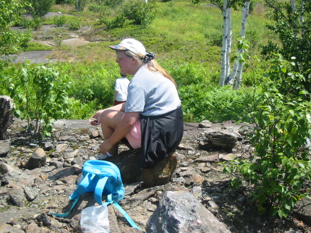 Vikki Soros picking kyanite in Sudbury ontario